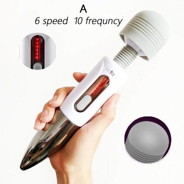 Vibratoren Leten Riesiger Kopfvibrator für weibliche Masturbation, Orgasmus, AV-Zauberstab, Massagegerät, Nippel-Klitoris-Stimulation_voghion.com