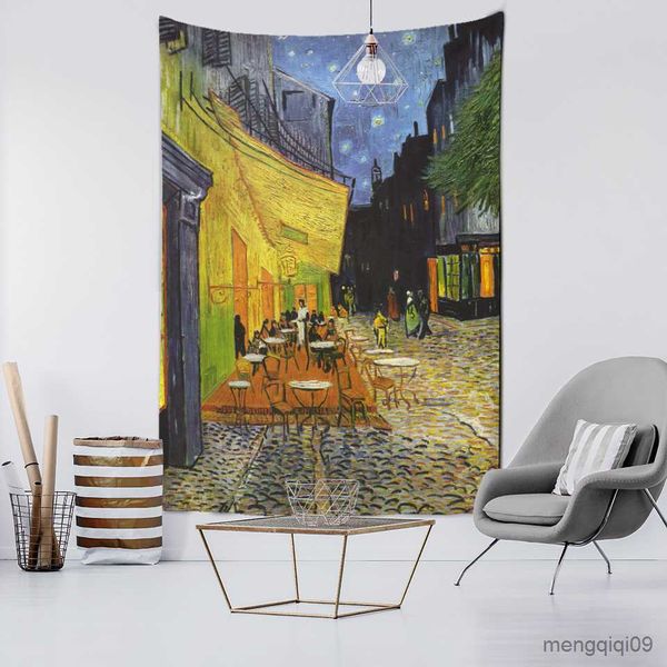 Arazzi Telecamere a cupola Van Gogh Cafe At Night Arazzo nei campi Paesaggio Soggiorno Sfondo casa Panno appeso Decorazione murale TAPIZ R230714