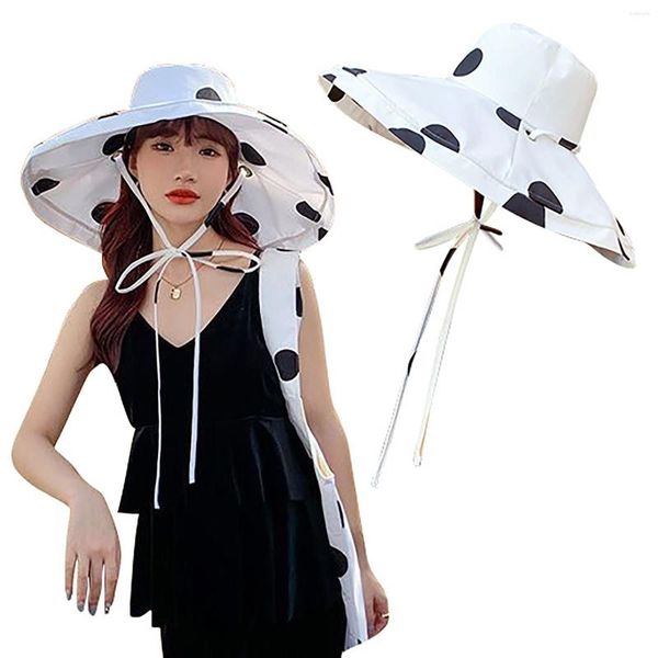 Cappello a tesa larga da donna Cappello floscio da donna Sole da spiaggia e donne da giardinaggio pieghevoli alla moda