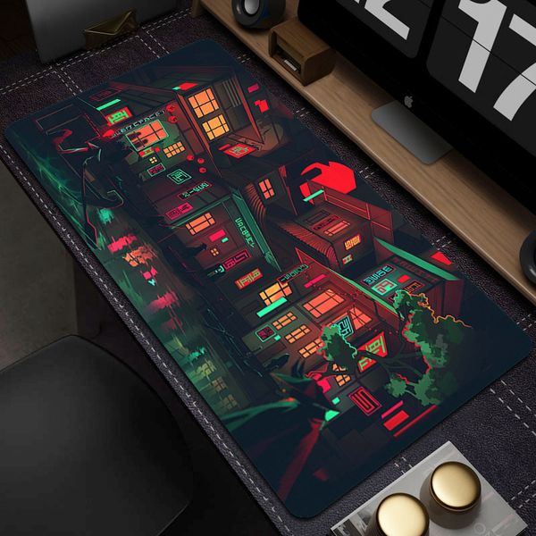 Neon Art Gaming Mouse Pad Computer Ноутбук аниме -клавиатура Mouse Mouse Mouse XXL Большой Mousepad Keyboard Gamer Decoracion Desk Mat 90x40см