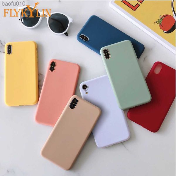 Matte Silikon-Handyhülle für Huawei P30 P40 P20 Lite P10 Mate 20 Mate 30 Mate 10 Lite Pro Weiche TPU-Süßigkeit-Farben-Rückseite Coque L230619