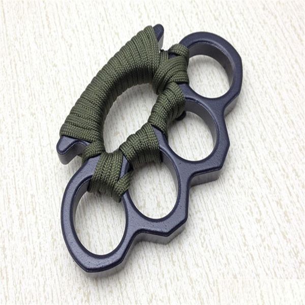 Brass Knuckles Arival Black Alloy Duster Buckle Masculino e Feminino Autodefesa Socos com Quatro Dedos555251R Drop Delivery Sports Outdoor Dhsqn