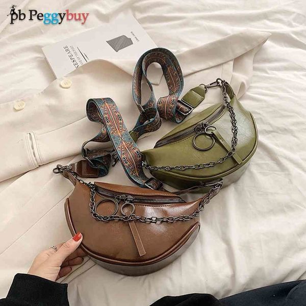 Marsupi Donna Retro Marsupio Morbida pelle PU Sling Stampa Borsa a tracolla Donna Stile etnico Cinturino largo Piccolo viaggio 230713