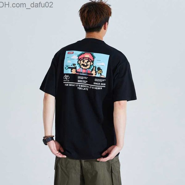 Camisetas Masculinas ZAZOMDE Hip Hop Streetwear T-Shirt Japanese Anime Boy Print Harajuku Algodão Manga Curta Tops Tees 2021 Men Summer T-Shirt Z230719