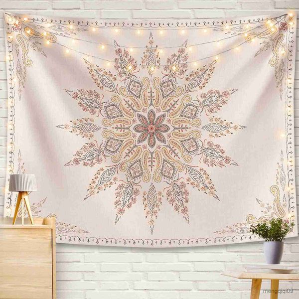 Wandteppiche, Kuppelkameras, Boho-ästhetischer Wandteppich, Mandala-Wandteppich, rosa Blumenmedaillon-Wandteppiche, Wandbehang, Kunstdekoration für Schlafzimmer, Wohnzimmer, Wohnheim, R230714