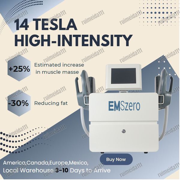 Emszero Vücut Heykel Makinesi Radyo Frekansı Masaj Makinesi Makine Kullanım Stimülasyonu Yağ Padlerini Ortadan Kaldır 14 Tesla Ev Güzellik Salonu Katlanır Ekran RF Sap