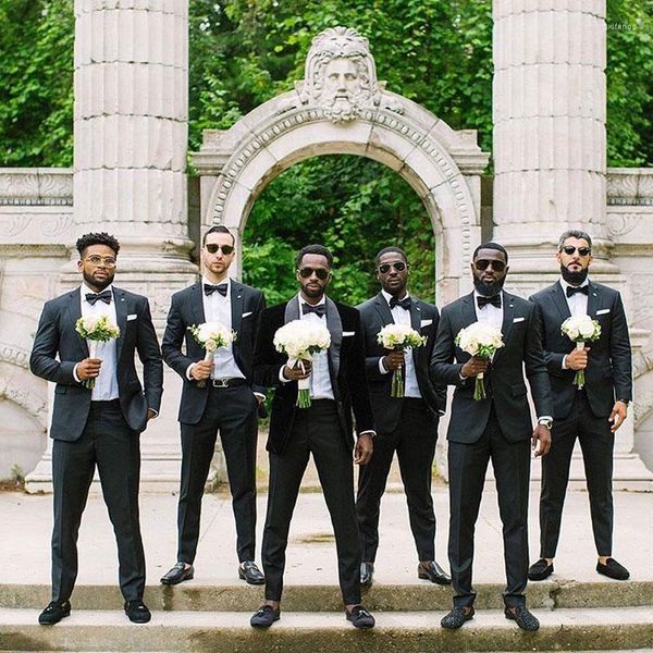 Мужские костюмы черные индивидуальные свадебные мужчины жених смокинг