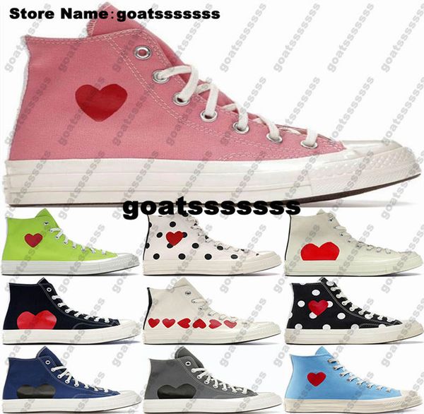 Chucks Taylors All Star 70 Hi Женские кроссовки Размер обуви 5 11 Мужские Commes des Garcons PLAY Designer Running Us 5 Us5 CDG Love Peach 9173 Кроссовки Повседневные черные красные молодежные