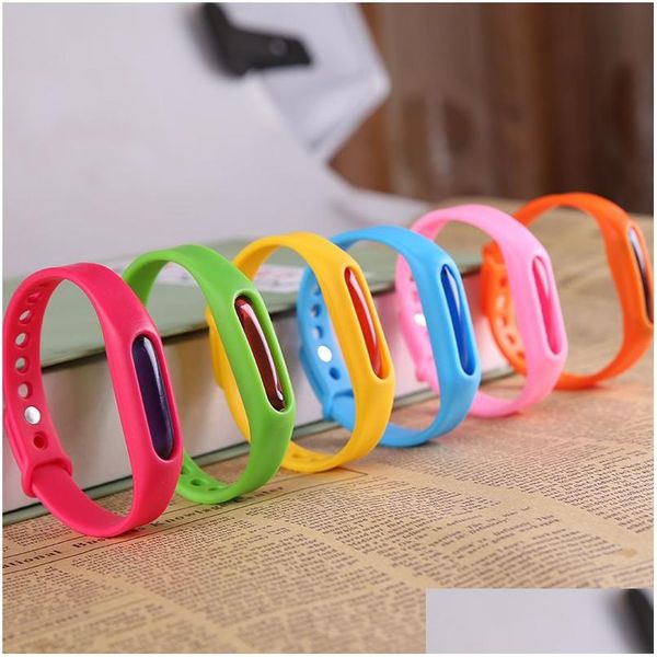 Controllo dei parassiti Kid Bracciale repellente per zanzare Sile Wristband Plant Olio essenziale Capse Band Bug Killer Vt0449 Drop Delivery Home Gard Dhfxg