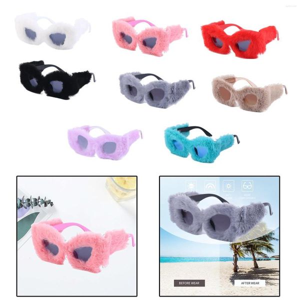 Sonnenbrille Plüsch Fuzzy Cat Eye Vielseitig Langlebig Retro Stil Mode Brillen Brillen Für Mädchen Reisen Straße Konzert Cosplay