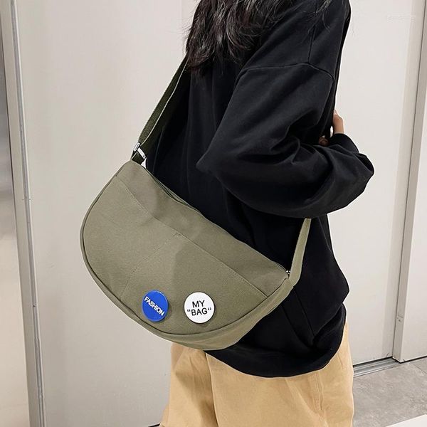 Bolsas de noite femininas bolsa tiracolo de ombro japonês grande mensageiro de lona para estudantes 2023 livro de marca bolsa feminina bolsas