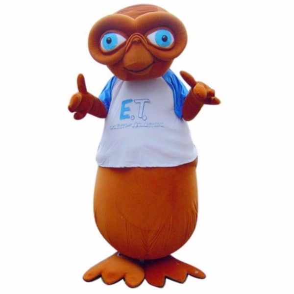 Personalizzato professionale E T Alien Cool Mascot Costume cartoon Mostro personaggio Abbigliamento Halloween festival Party Fancy Dress210V