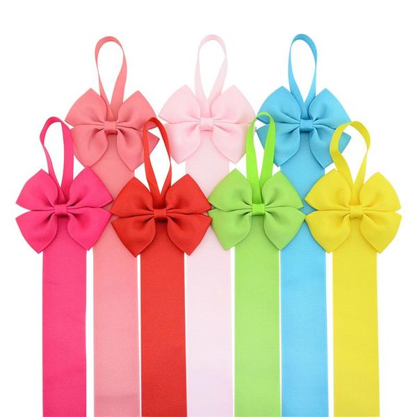 Мода Grosgrain Ribbon Bow Hair лента сплошной держатель ручной работы для волос веревку для хранения веревки детские аксессуары для волос головного убора