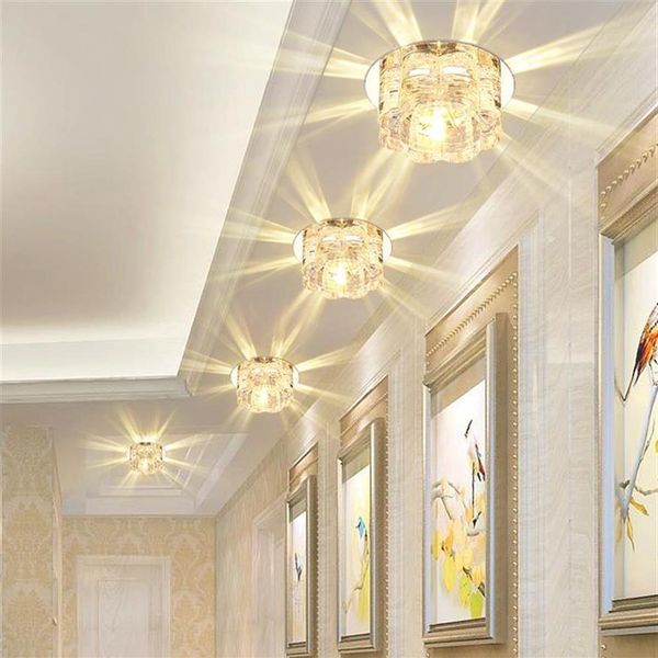 Cristallo moderno LED Faretto Corridoio Corridoio Corridoio Portico Plafoniera Lampada da incasso Casa Soggiorno Balcone Scale Illuminazione Fix245V