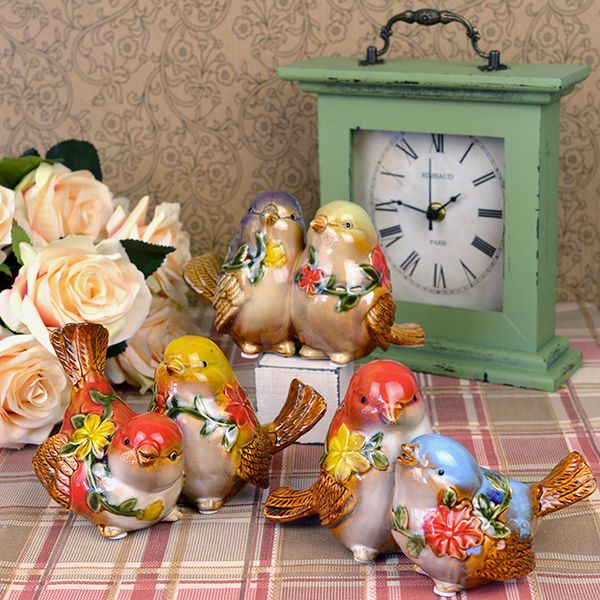 Dekorative Objekte Figuren Porzellan Paar Vogel Hochzeit Geburtstag Geschenk Nordic Home Dekoration Keramik Kunsthandwerk Liebe Vögel verbunden Ornament Kunst Modell Objekt 230714