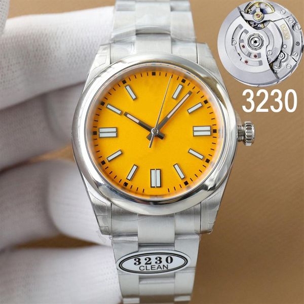 2022 Clean Factory Mens relógios de luxo V11 Automatic Silver Case Mostrador amarelo Vidro de safira Datejust ETA3230 Relógio à prova d'água 904L286P