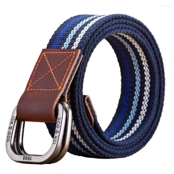 Cintos cinturão jovem esporte ao ar livre lona cinto para homens mulheres fivela de anel duplo versátil cintura faixa jeans acessórios