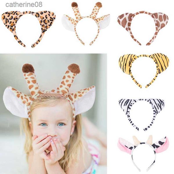 Tiaras de animal Selva Orelha Chifre Cabelo Argola Criança Adulto Aniversário Fantasia Cosplay Natal Halloween Selva Safari Suprimentos para Festas L230621