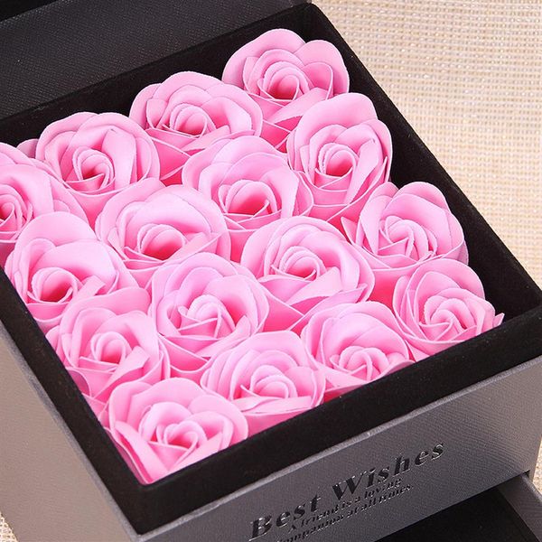 LPDF Soap ROSE Box Flower Jewelry Wishes Anello Bracciale Confezione regalo Fiore conservato per San Valentino Ragazza romantica di Natale3117