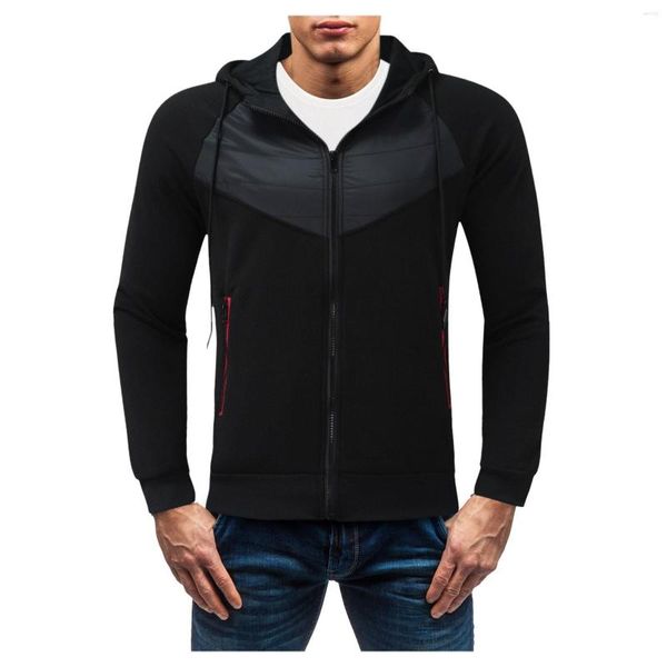 Herren Hoodies Herbst und Winter Warm Zipper Sweatshirt Farblich passende Sweatshirts Herren Hoodie Pullover