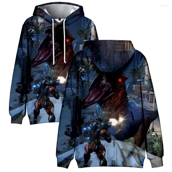 Мужские толстовки Wamni Game Exoprimal 3D Cosplay Pellover Winter Tops Harajuku Trucksuit Случайная мода.