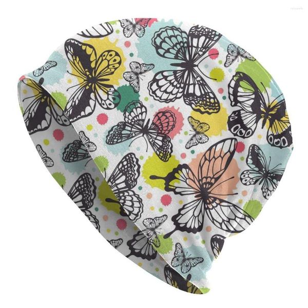 Berets Butterfly Pattern Art Bonnet Femme Fashion Shatt для женщин, мужчины, зима теплые шапочки