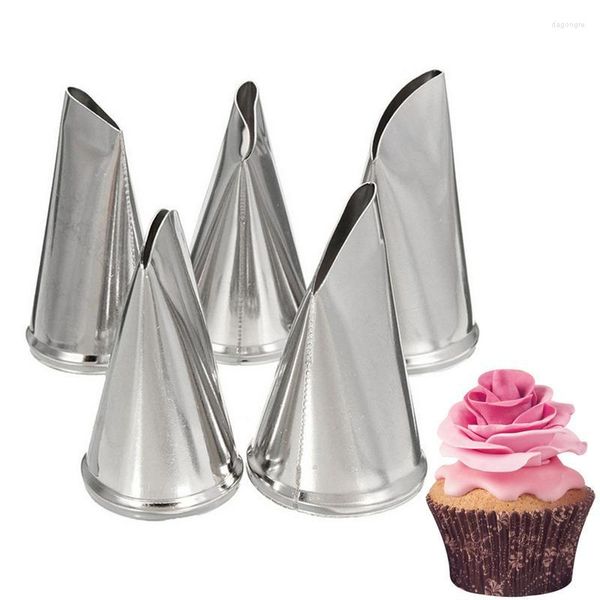 Utensili da forno Ugelli per pasticceria 5 pezzi Torte Decorativo Petalo di rosa Fiore Glassa Punte per piping CotturaPasticceria Dolciumi Gadget da cucina