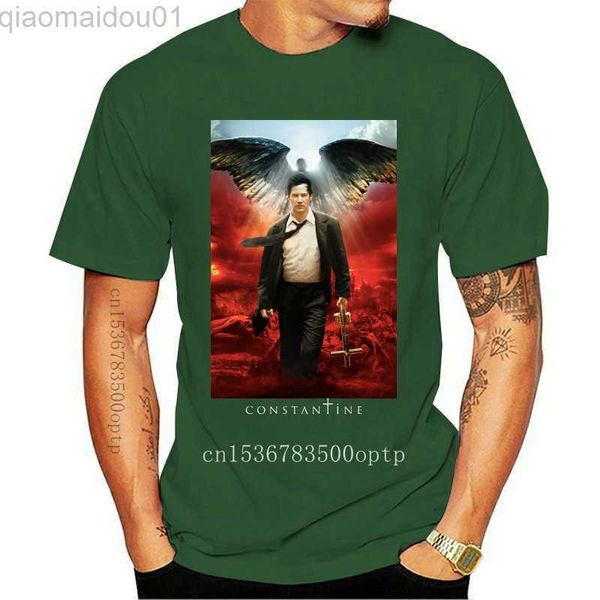 Camisetas Masculinas New Constantine 2005 Pôster do Filme Keanu Reeves Camiseta 100% Algodão Todos os Tamanhos S 4Xl L230713