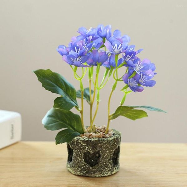 Flores decorativas Flor Artificial Realista Vaso de Planta Hortênsia Bonsai Decoração de Jardim