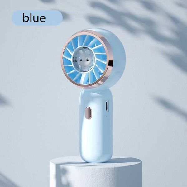 Fãs elétricos Mini ventilador portátil pacote bonito ventilador portátil bateria operado leve pequeno ventilador pessoal com velocidades e USB recarregável