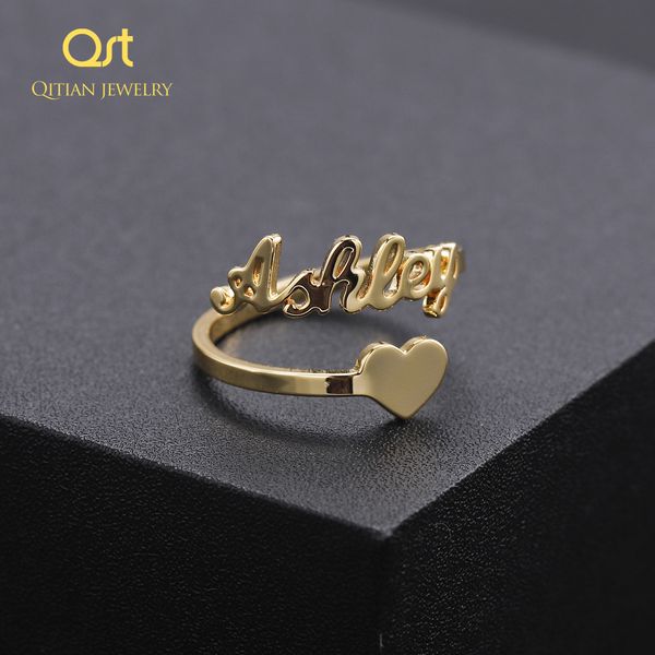 Полосы колец персонализированные заполненные в форме сердца кольцо/вырезать уникальное кольцо/подруга жена мать подарки