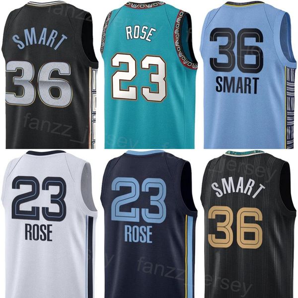 Stampa Guadagnato Pallacanestro Derrick Rose Jersey 23 Marcus Smart 36 Gregory Jackson II 13 Jake LaRavia 3 David Roddy 27 Santi Aldama 7 Luke Kennard 10 Ja Morant 12 Uomo Donna