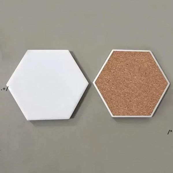 Porta copos de cortiça hexagonal criativo para mesa de madeira decoração de cerâmica para casa tapete atacado