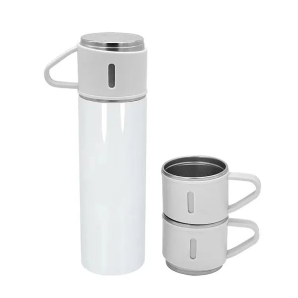 US-Lager! Sublimation Edelstahl Thermo 500 ml/16,9 oz vakuumisolierte Flasche mit Tasse für Kaffee Heißgetränk und Kaltgetränk Wasserflaschen-Sets B0072