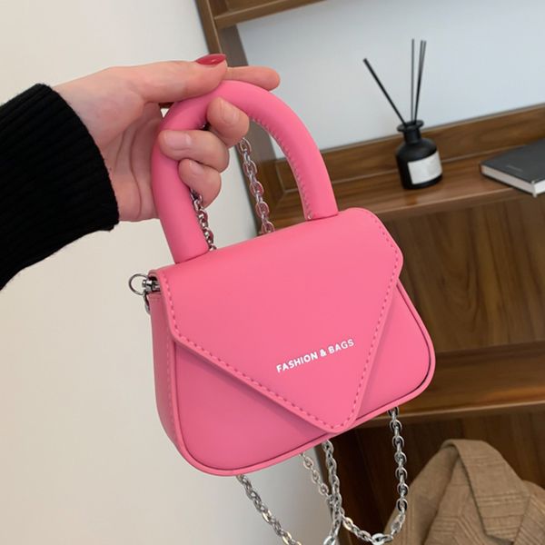 Abendtaschen Marke Frauen Rosa Orange Mini Handtasche und Geldbörsen Kleine Schulter Dame Kette Crossbody Lippenstift Clutch 230713