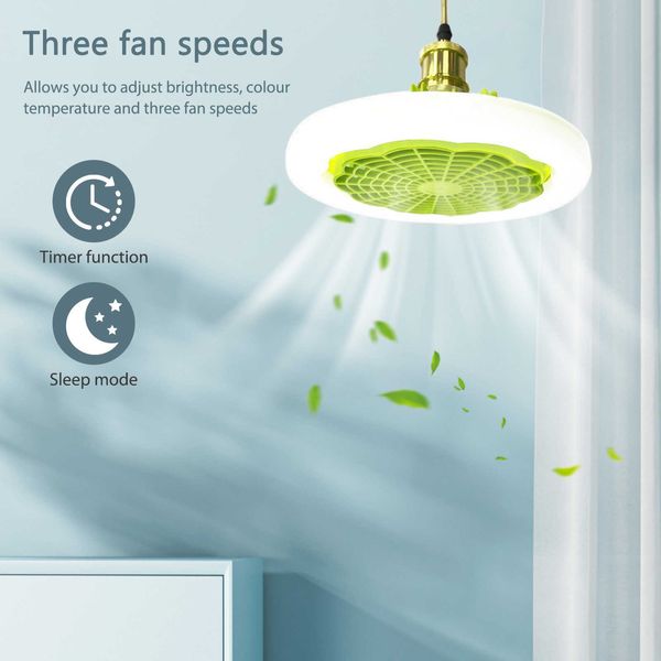 Elektrik Fanları 30W Fan Avize Kontrol Tutucu Tavan Fan Lambası Elektrikli Soğutma Fan Tavan Işık Ev Renkli Işık Fan