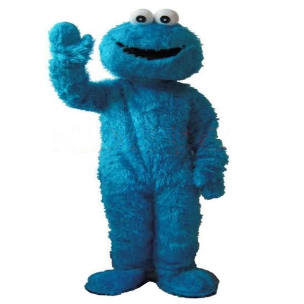 Traje de mascote de monstro de biscoito azul fantasia fantasia tamanho adulto trajes de Halloween238D