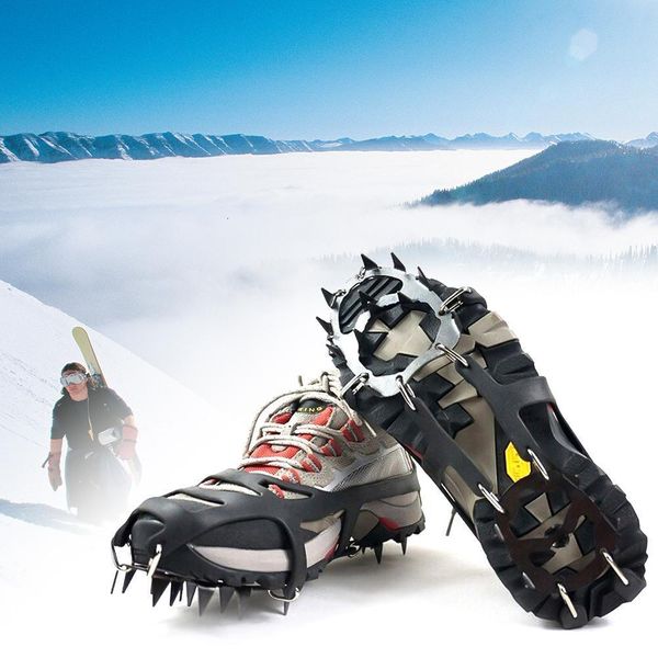 Crampons 1 Par 18 Teeth AntiSlip Ice Snow Shoe Boot Traction Cleat Spikes Crampon Shoes Boots Covers steigeisen 230714