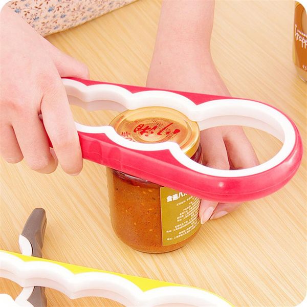 Creatieve Multifunctionele 1 pcs 4 in 1 Kalebas-vormige Blikopener Plastic Rubber Jar Opener Schroefdop Jar Fles Wrench3024