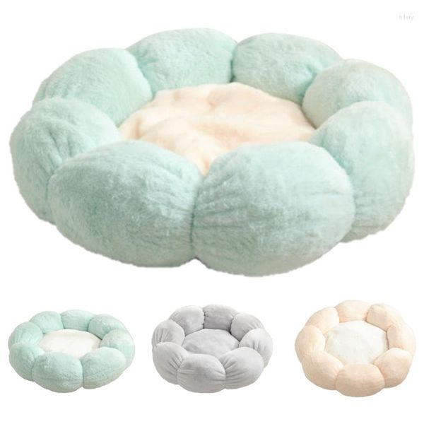 Kennels Round Flower Cat Winter Warm Peluche Lettiera Nido per animali domestici per tutte le stagioni Migliora il sonno dei gatti