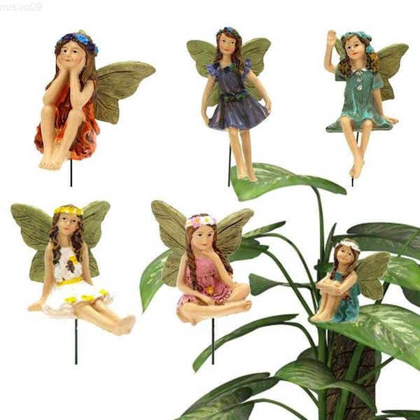 Decorazioni da giardino New Fairy Garden 6 pezzi Fate in miniatura Figurine Accessori per decorazioni per esterni Decorazioni Ornamento L230715