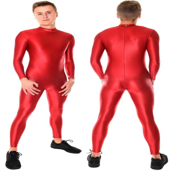 Red Lycra Spandex Catsuit Costume Unisex Yoga Costumi Sexy Donna Uomo Body Suit No Head Hand Foot Halloween Party Fancy Dress Cosp2541