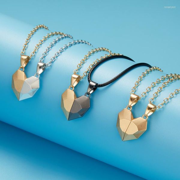 CHOKER 2PCS/SET LOVE MAGNETIC привлекает пару ожерелье Дружба Сердце Подвеска Огня