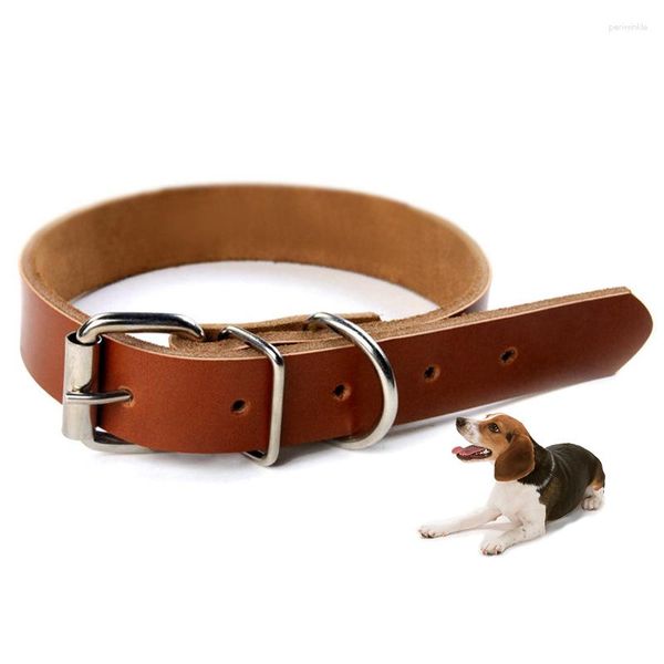 Hundehalsbänder, modisch, langlebig, reines Rindsleder, Hundehalsband, verstellbarer Hals, kleine, mittelgroße und große Halskette, Produkte für Haustiere