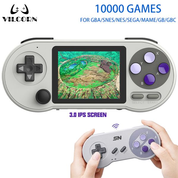 Tragbare Spiele-Player SF2000 3-Zoll-IPS-Bildschirm Handheld-Videospielkonsole Eingebauter tragbarer Retro-Mini-Videoplayer mit 10.000 Spielen für GBA/SNES/SEGA 230715