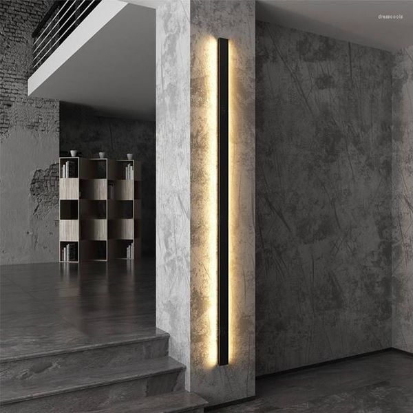 Wandleuchte Moderne schwarze Gangkorridor-Atmosphärenleuchte Innendekor Treppe für Loft-Schlafzimmer-Salon-Café-Bar