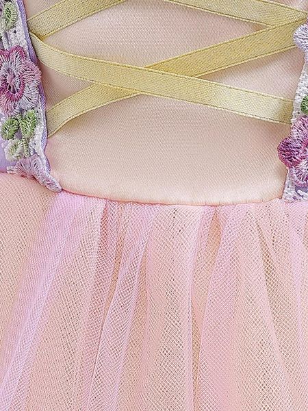 Abiti da ragazza Vestito da tutu con paillettes scintillanti per bambini Principessa senza maniche in tulle con fiocco per costume da festa di compleanno