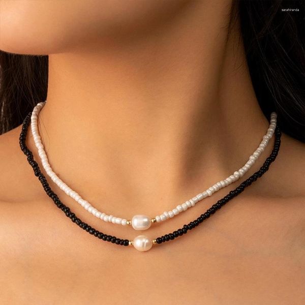 Choker Ins Bohemian Handmade Pearl Beads Chain Fashion Collane Nappe Ciondolo Gioielli Per Donna Accessori Gotico