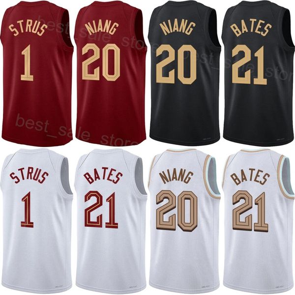 Taslak Baskı Basketbol Damian Jones Jersey Emoni Bates 21 Max Strus 1 Georges Niang 20 Evan Mobley 4 Ricky Rubio 13 Jarrett Allen 31isaac Okoro 35 Erkek Çocuk Kadınlar