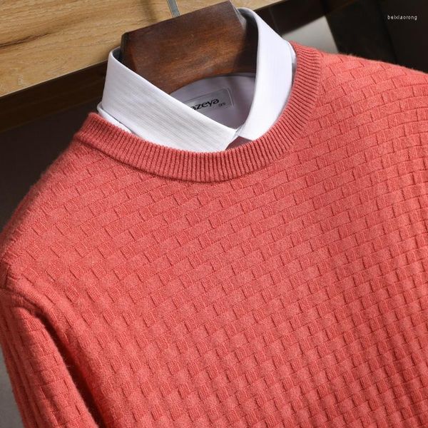 Maglioni da uomo MVLYFLRT Maglione in lana merino Girocollo Pullover Maglieria casual Top allentato Autunno e inverno Cachemire sottile